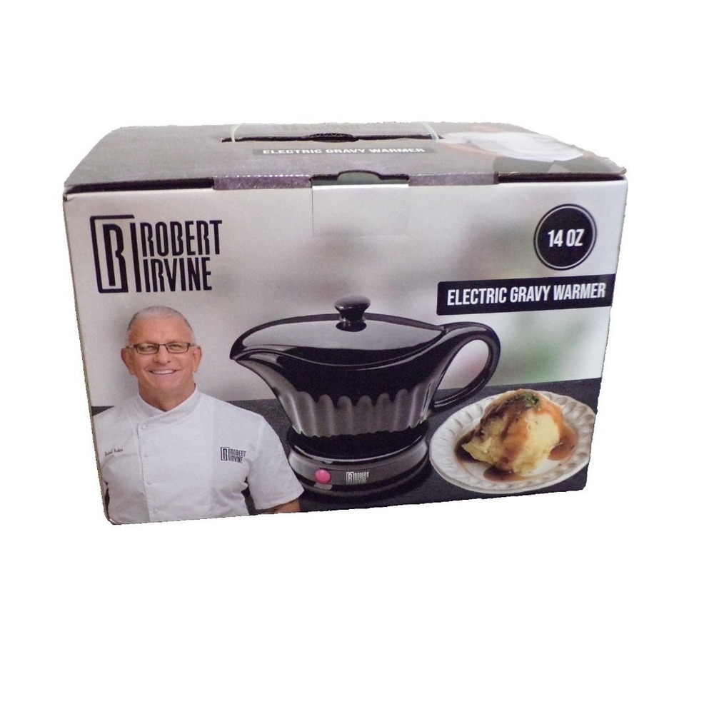 Robert Irvine 14 oz Electric Gravy Warmer Black NIB